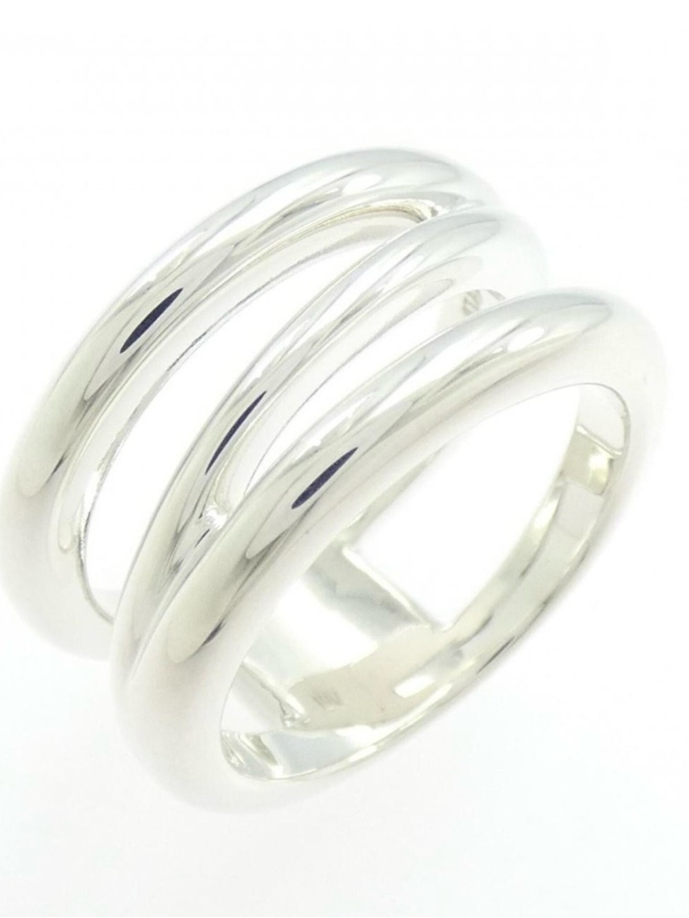Rare Tiffany & Co Triple Open Diagonal Ring Sterling Silver Retired Size 7 - Picture 6 of 9